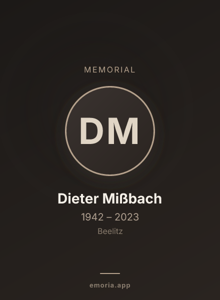 Memorial portrait of Dieter Mißbach