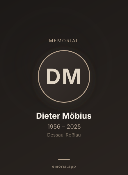 Memorial portrait of Dieter Möbius