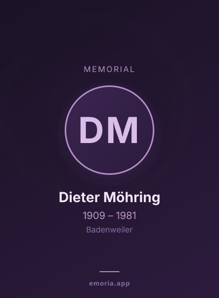 Memorial portrait of Dieter Möhring
