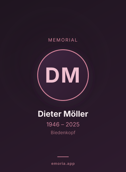 Memorial portrait of Dieter Möller