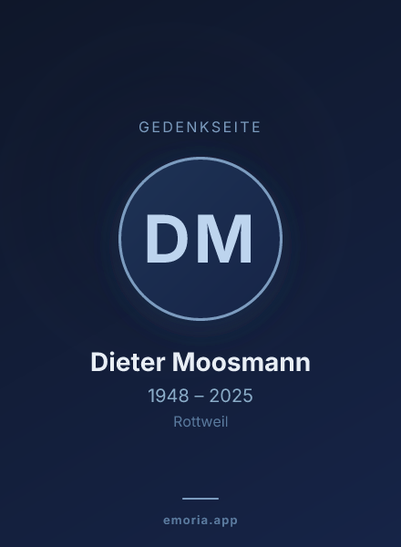 Gedenkportrait von Dieter Moosmann