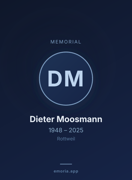 Memorial portrait of Dieter Moosmann