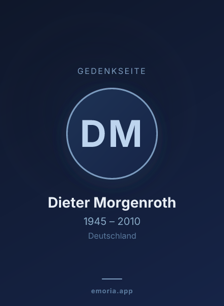 Gedenkportrait von Dieter Morgenroth