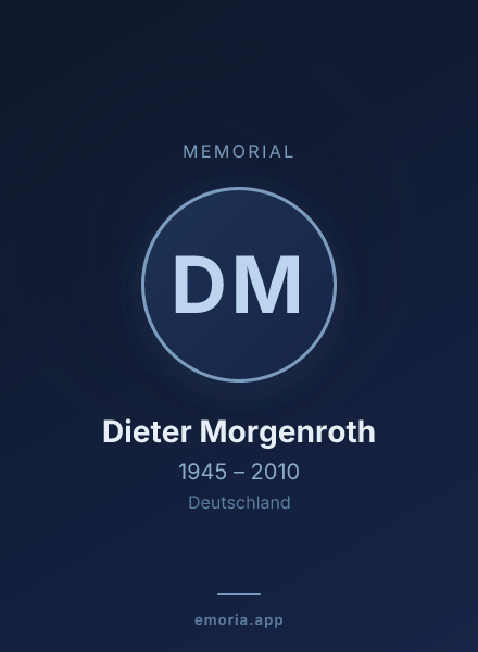 Memorial portrait of Dieter Morgenroth
