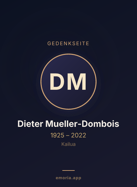 Gedenkportrait von Dieter Mueller-Dombois