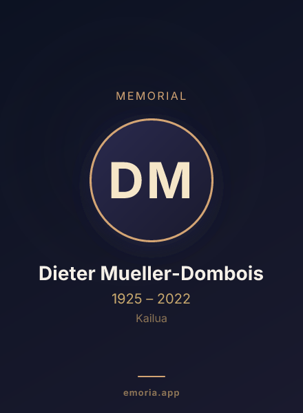 Memorial portrait of Dieter Mueller-Dombois