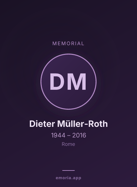 Memorial portrait of Dieter Müller-Roth