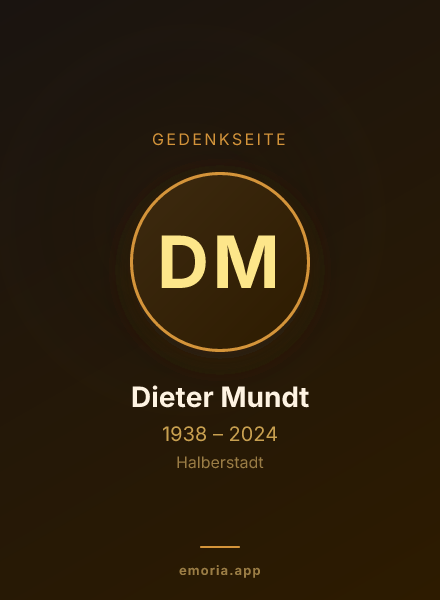 Gedenkportrait von Dieter Mundt