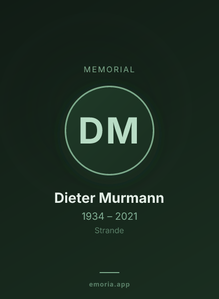 Memorial portrait of Dieter Murmann
