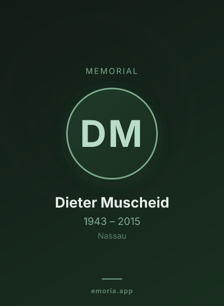 Memorial portrait of Dieter Muscheid