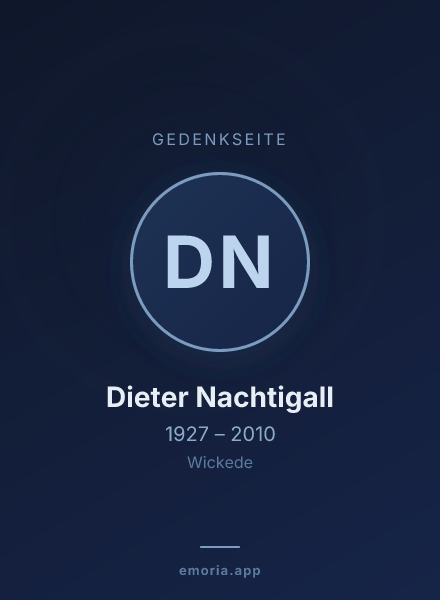 Gedenkportrait von Dieter Nachtigall