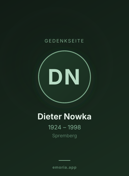Gedenkportrait von Dieter Nowka