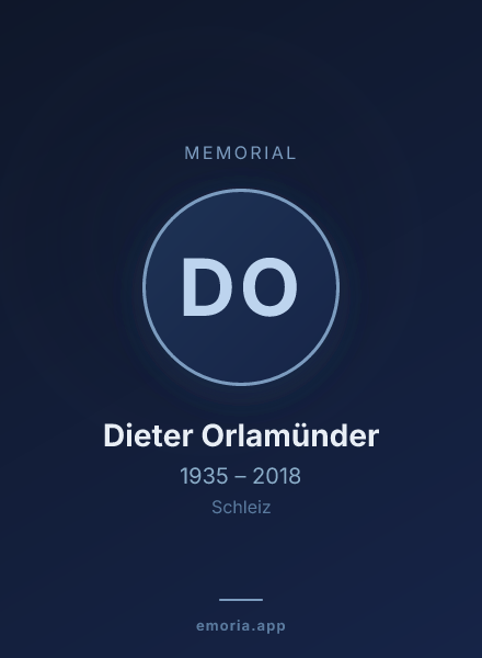 Memorial portrait of Dieter Orlamünder