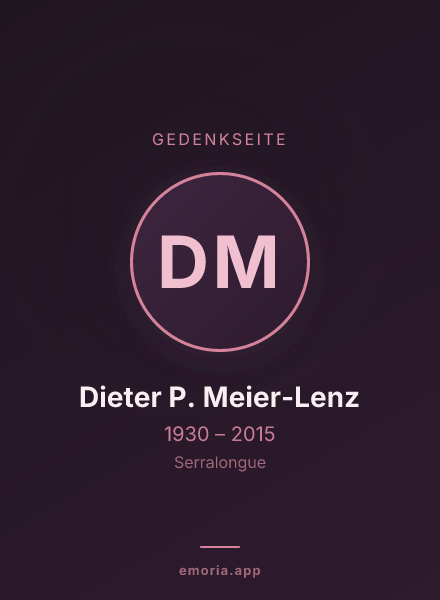 Gedenkportrait von Dieter P. Meier-Lenz