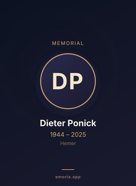 Memorial portrait of Dieter Ponick
