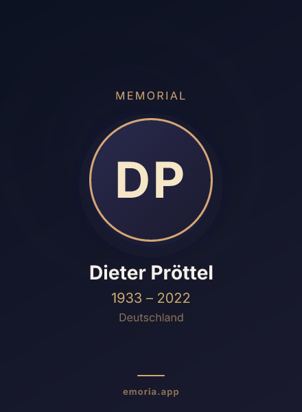 Memorial portrait of Dieter Pröttel
