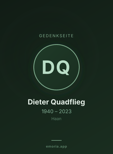 Gedenkportrait von Dieter Quadflieg