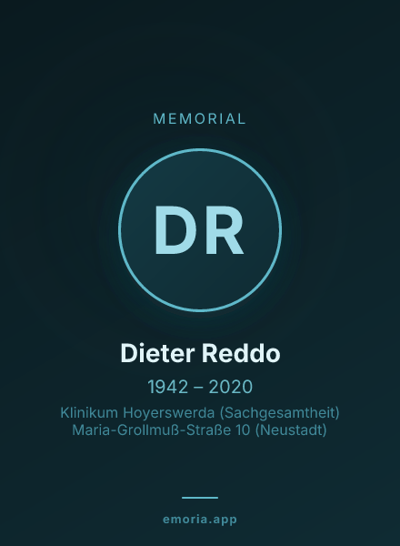Memorial portrait of Dieter Reddo