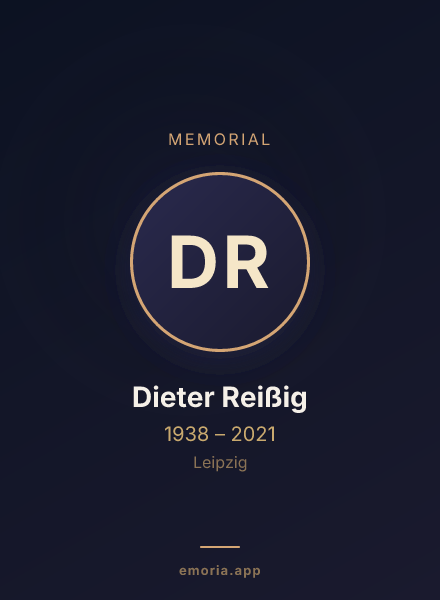 Memorial portrait of Dieter Reißig