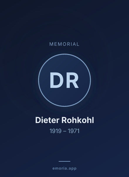 Memorial portrait of Dieter Rohkohl