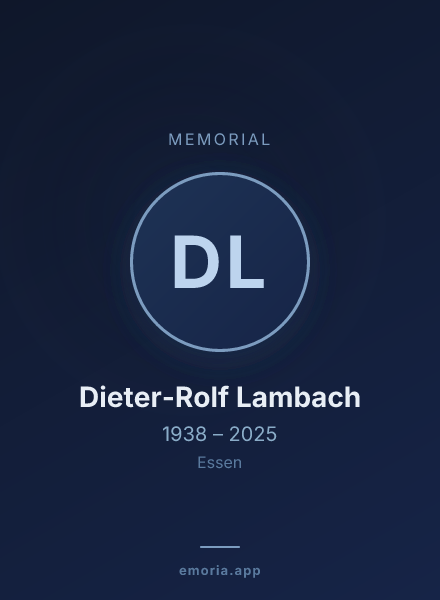 Memorial portrait of Dieter-Rolf Lambach