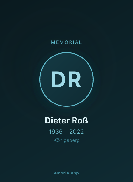 Memorial portrait of Dieter Roß