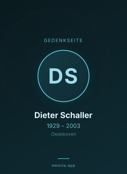 Gedenkportrait von Dieter Schaller