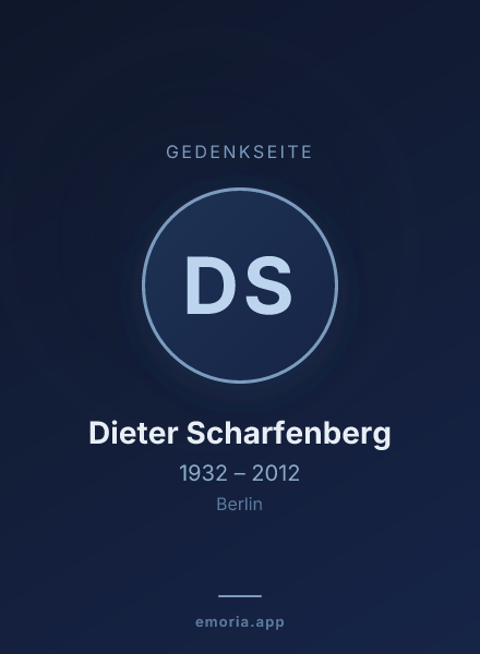 Gedenkportrait von Dieter Scharfenberg