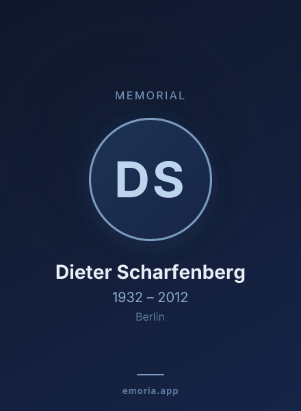 Memorial portrait of Dieter Scharfenberg