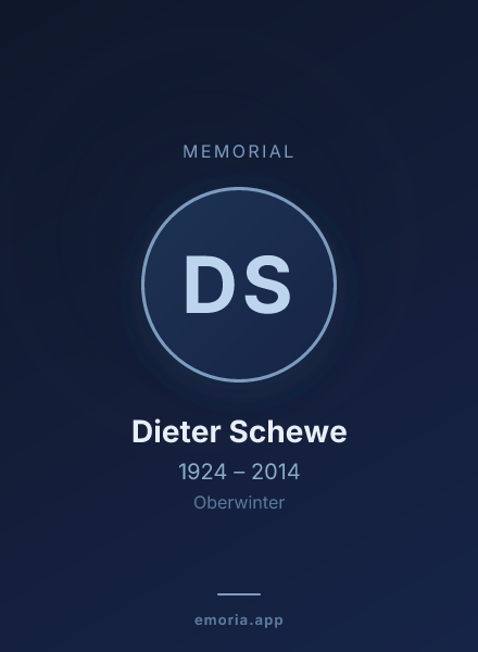 Memorial portrait of Dieter Schewe