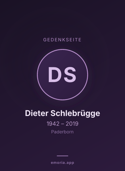 Gedenkportrait von Dieter Schlebrügge