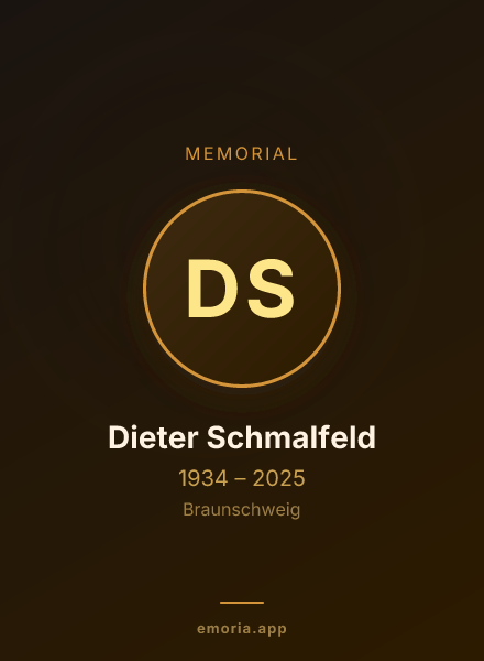 Memorial portrait of Dieter Schmalfeld