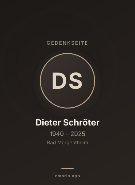 Gedenkportrait von Dieter Schröter