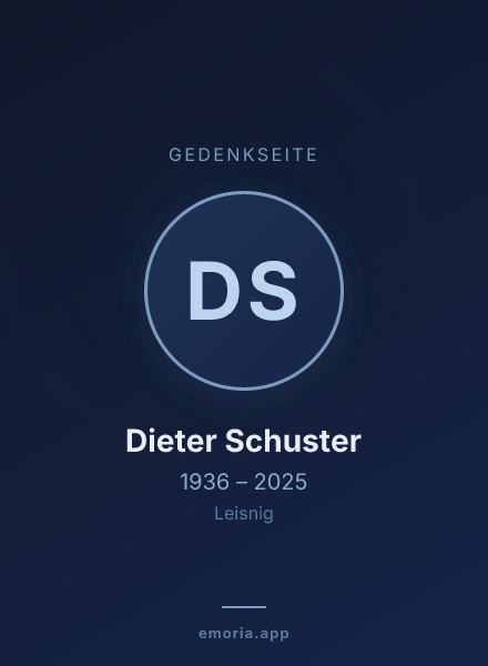 Gedenkportrait von Dieter Schuster