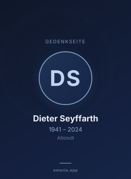 Gedenkportrait von Dieter Seyffarth