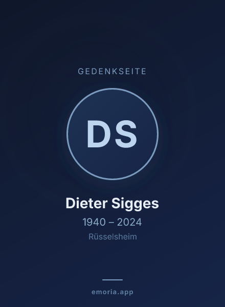 Gedenkportrait von Dieter Sigges