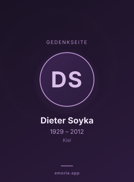 Gedenkportrait von Dieter Soyka
