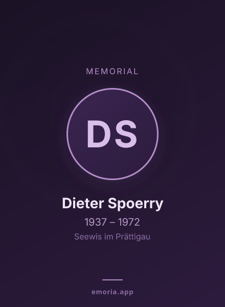 Memorial portrait of Dieter Spoerry