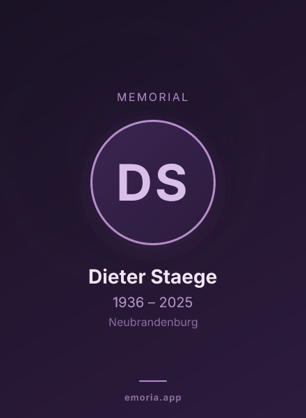 Memorial portrait of Dieter Staege