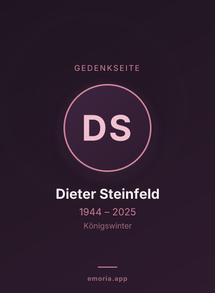 Gedenkportrait von Dieter Steinfeld