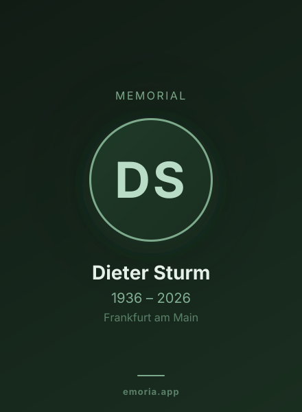 Memorial portrait of Dieter Sturm