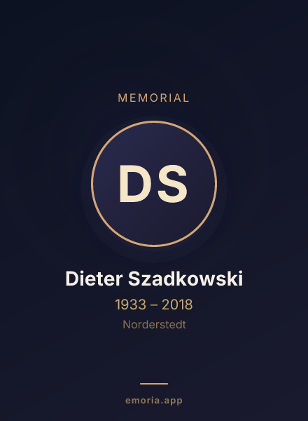Memorial portrait of Dieter Szadkowski