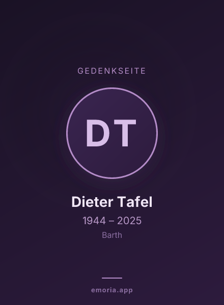 Gedenkportrait von Dieter Tafel