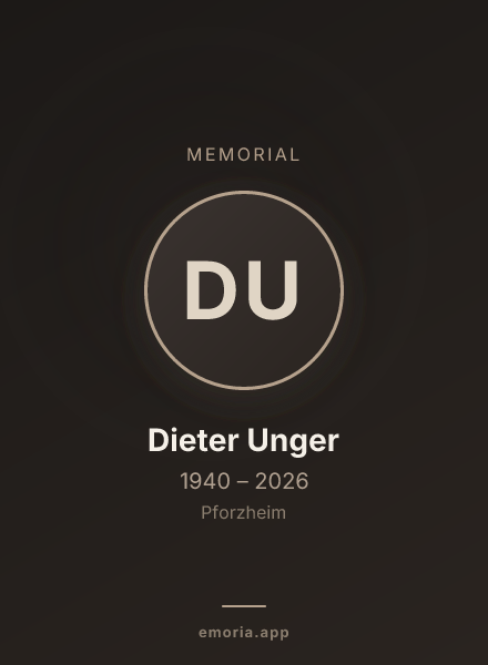 Memorial portrait of Dieter Unger