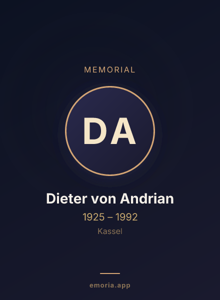 Memorial portrait of Dieter von Andrian