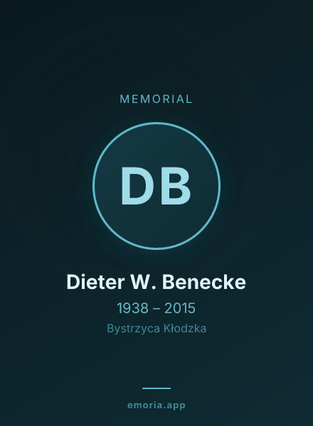 Memorial portrait of Dieter W. Benecke