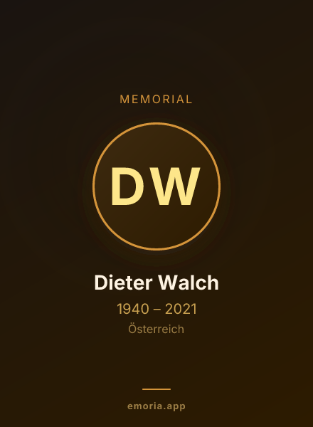 Memorial portrait of Dieter Walch