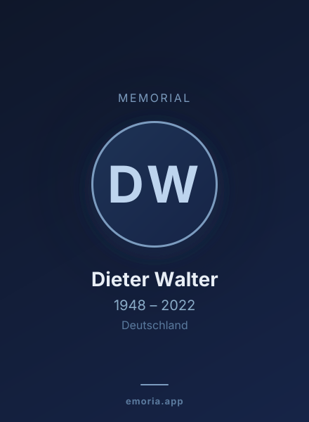 Memorial portrait of Dieter Walter
