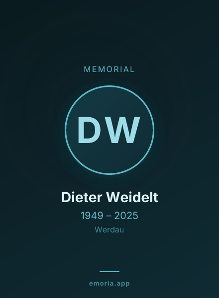 Memorial portrait of Dieter Weidelt