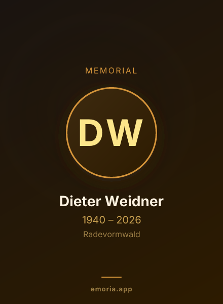 Memorial portrait of Dieter Weidner